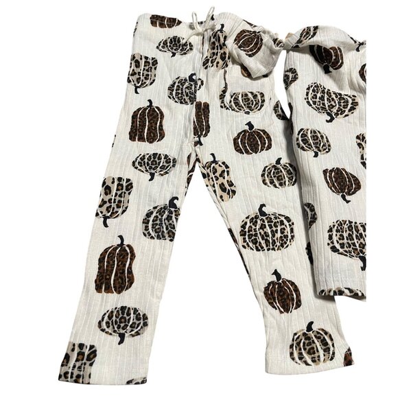 Jessica Simpson Baby Girls Pumpkin Leopard Print 2PC Outfit 12M Soft Cotton - Picture 7 of 10
